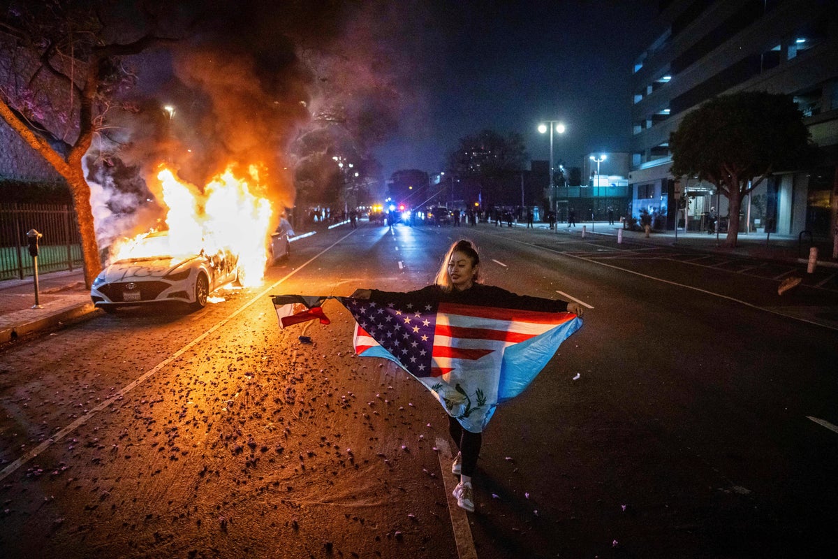 AP PHOTOS: Mexican flags at LA protests spark debate over symbolism
