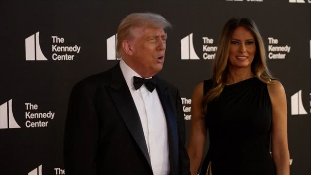 <p>Donald and Melania Trump arrive at the Kennedy Center on Wednesday June 11</p>