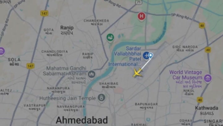 <p>Flight Tracker shows Air India plane with 242 aboard crashes at Ahmedabad airport</p>