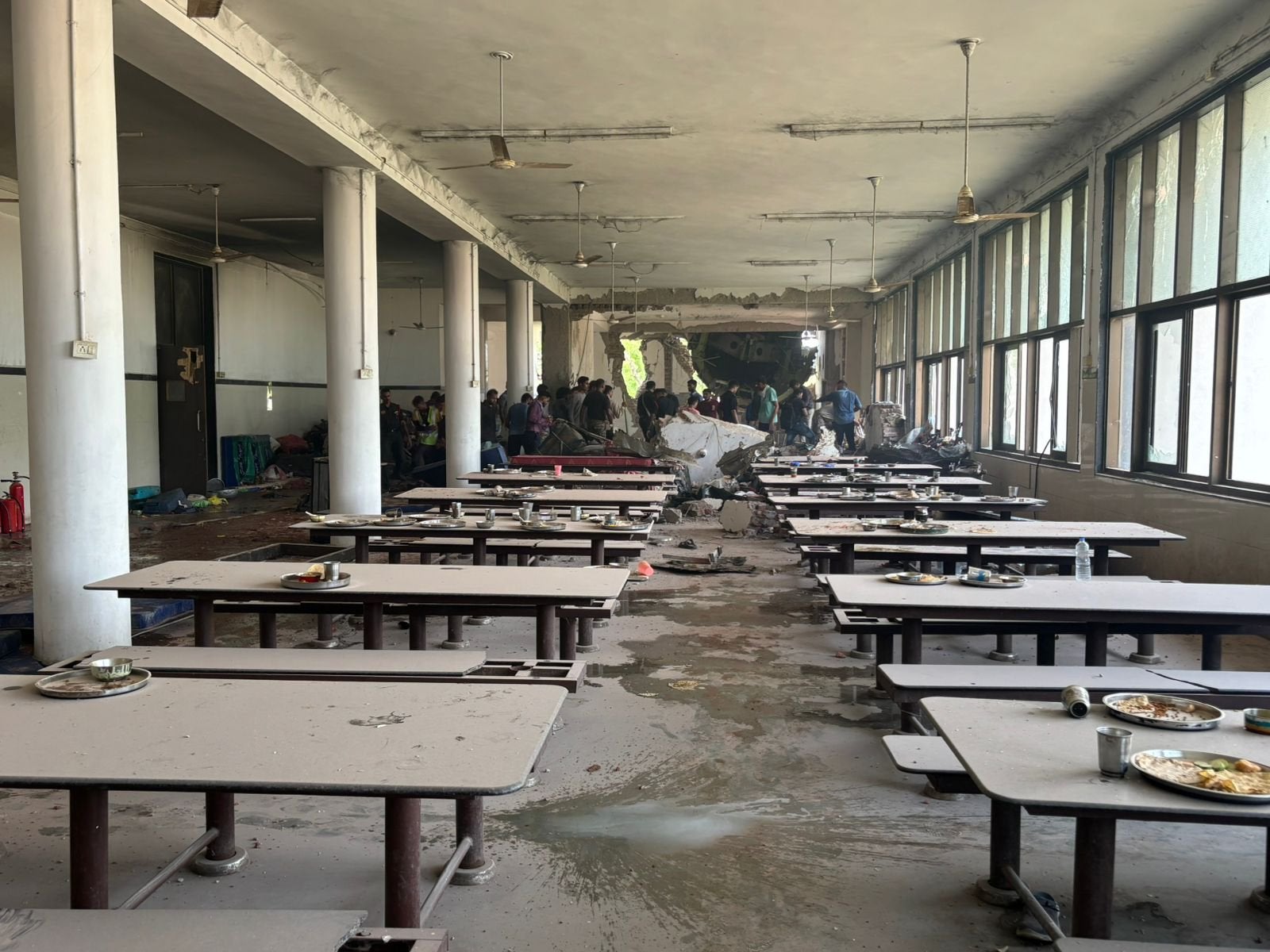 Air India Flight AI171 crashed into the hostel canteen of the B.J. Medical College (BJMC), a well-known medical college in Ahmedabad while students were having lunch inside. Casualties in the building is not known.