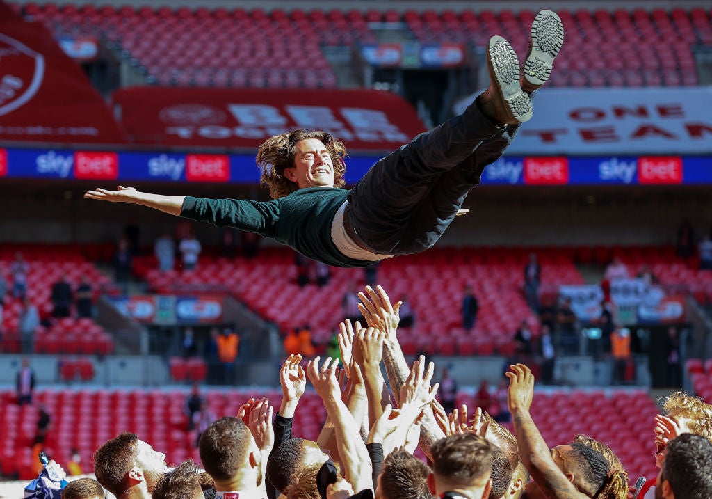 Frank guided Brentford to promotion in 2021