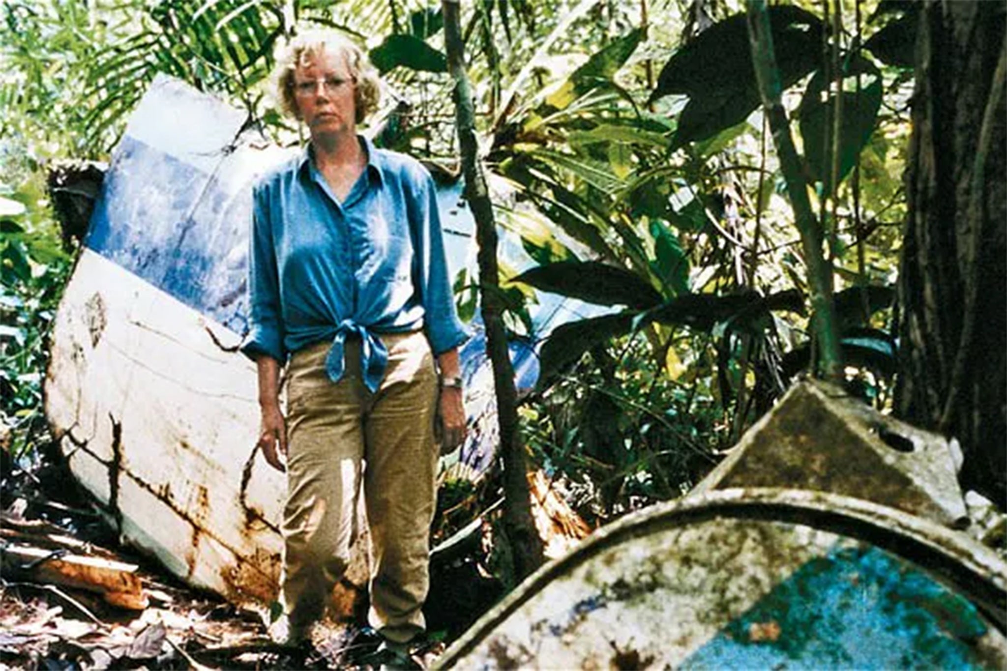 Juliane Koepcker returning to the crash site in 1998