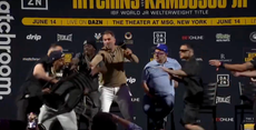 George Kambosos Jr and Richardson Hitchins face-off features slap and thwarted attempt to throw chair
