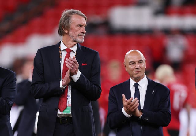 <p>Daniel Levy (right) has taken legal action against Ineos, owned by Sir Jim Ratcliffe</p>