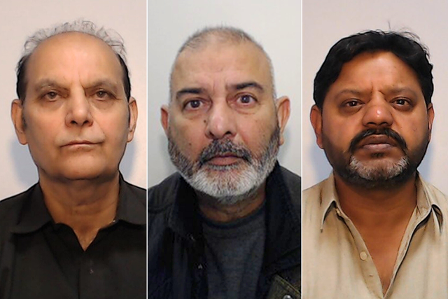 <p>(L-R) Mushtaq Ahmed, Mohammed Zahid and Kasir Bashir are three of the seven men convicted of sexual exploitation</p>