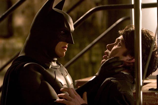 <p>Bat’s enough out of you: Christian Bale and Cillian Murphy in ‘Batman Begins’</p>