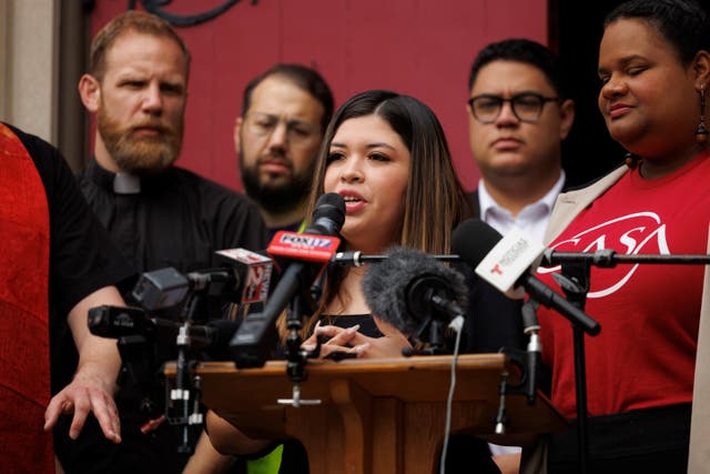 <p>Jennifer Vasquez Sura told a crowd outside a Nashville courthouse on June 13 that her husband Kilmar Abrego Garcia ‘wants you to have faith’ as he faces federal criminal alleging a years-long human smuggling conspiracy</p>