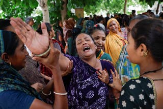 Daksha Patni mourns for her relative Akash Patni, 14, who died in the plane crash