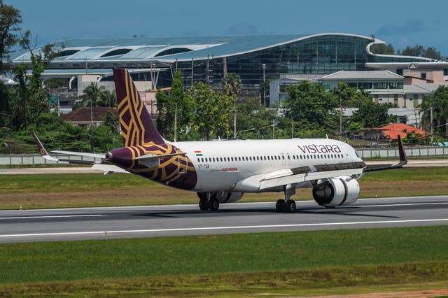 <p>Air India Vistara flight AI 379 makes an emergency landing back at Phuket airport in Thailand on 13 June 2025</p>