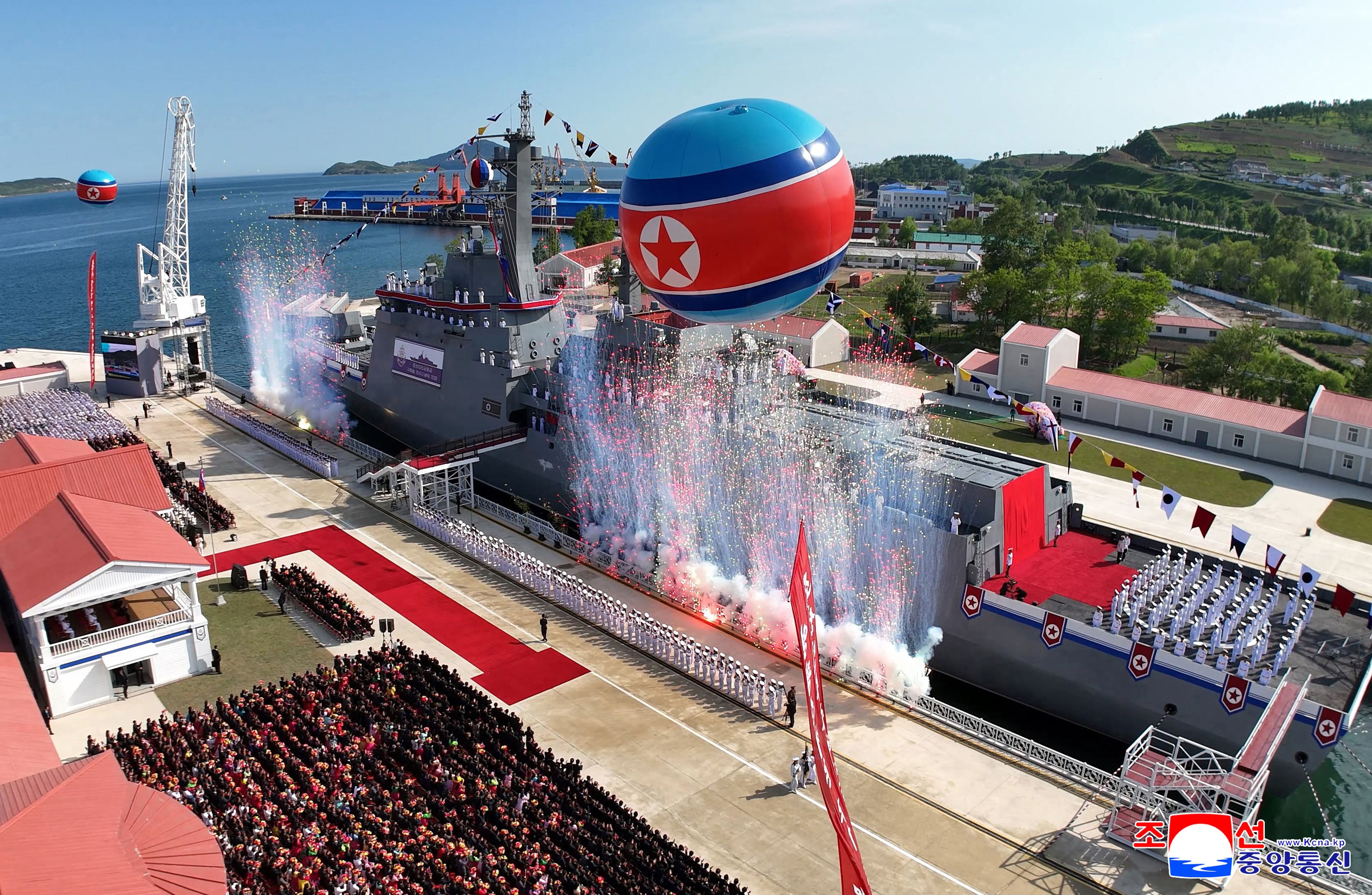 North Korea said the ship was damaged in a failed launch, sparking fury from Kim, who has vowed to build a stronger navy to cope what he calls escalating US-led threats against his country.