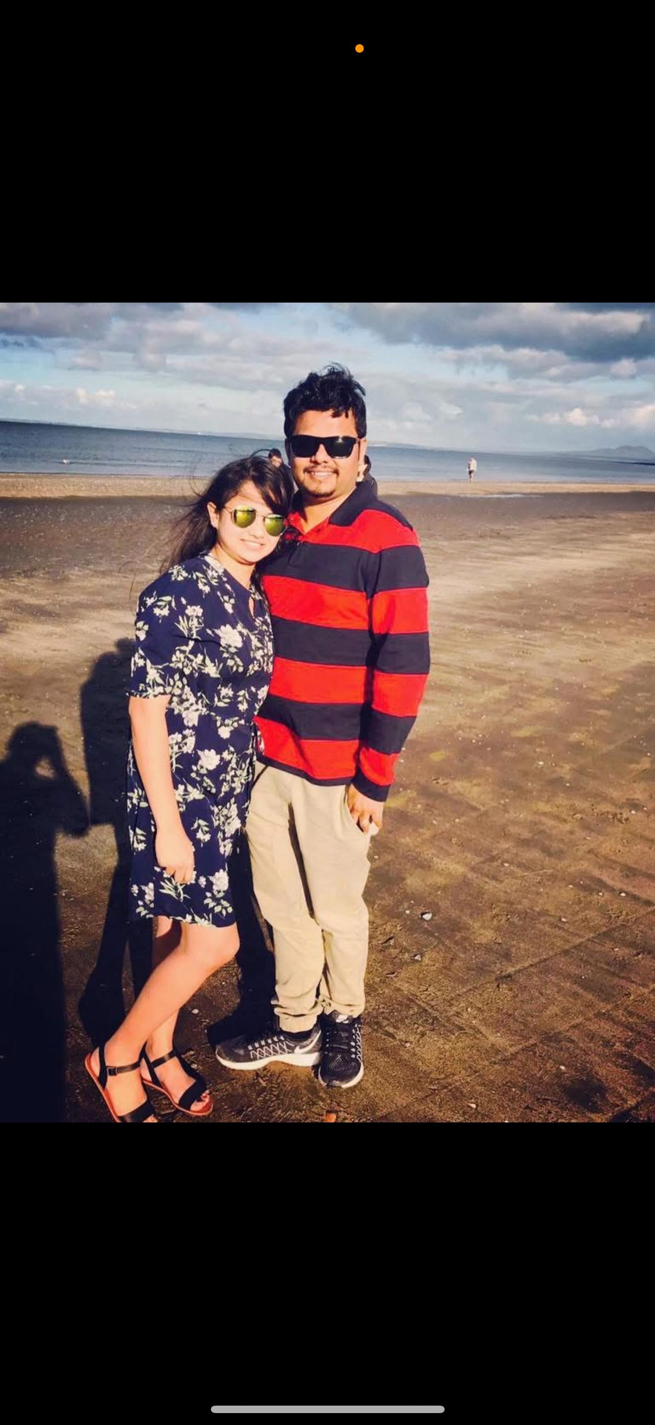 Rozar David Christian with his wife Rachnaben. The couple was among 241 people killed in plane crash