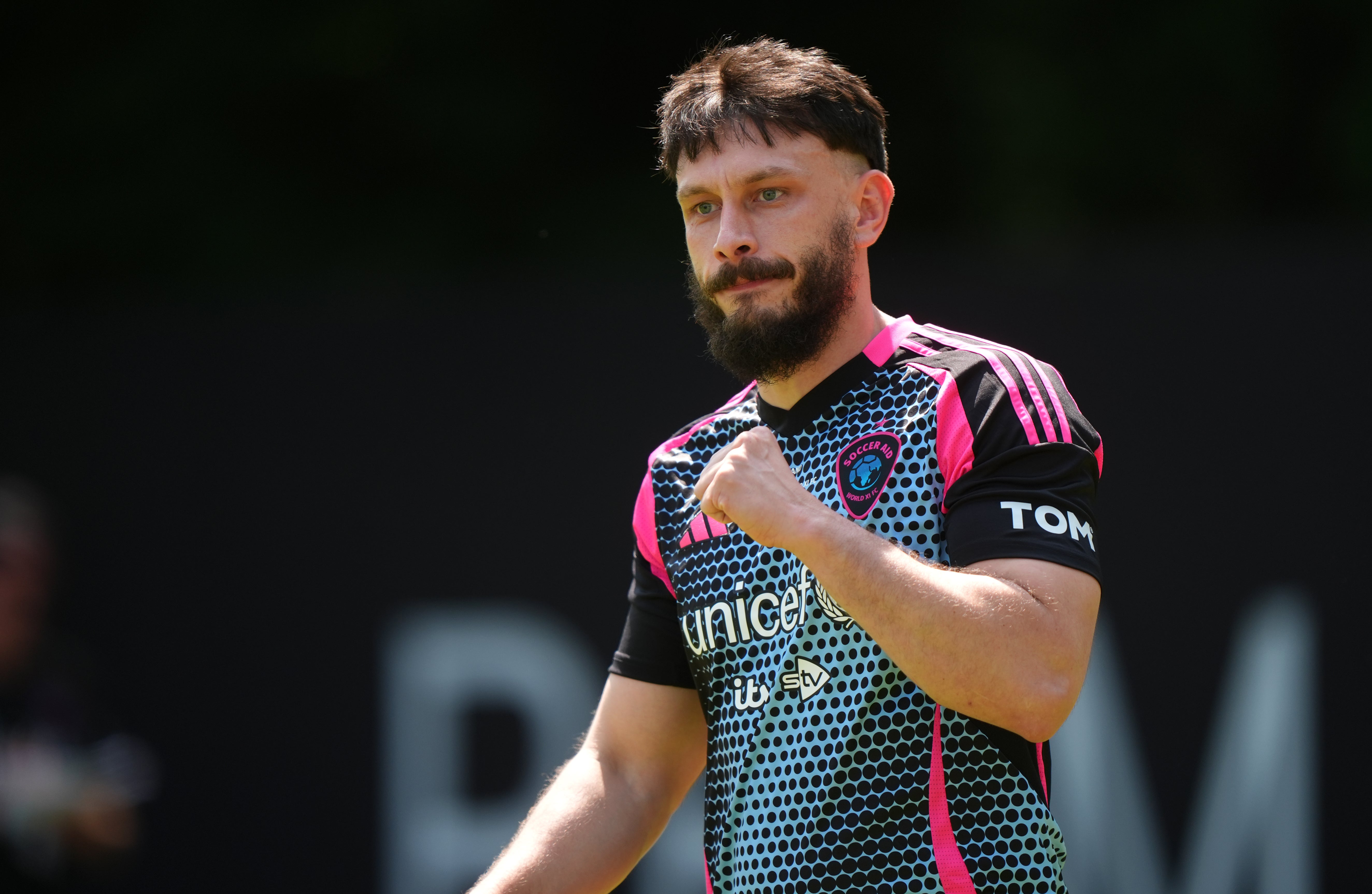World XI's Richard Gadd during a training session