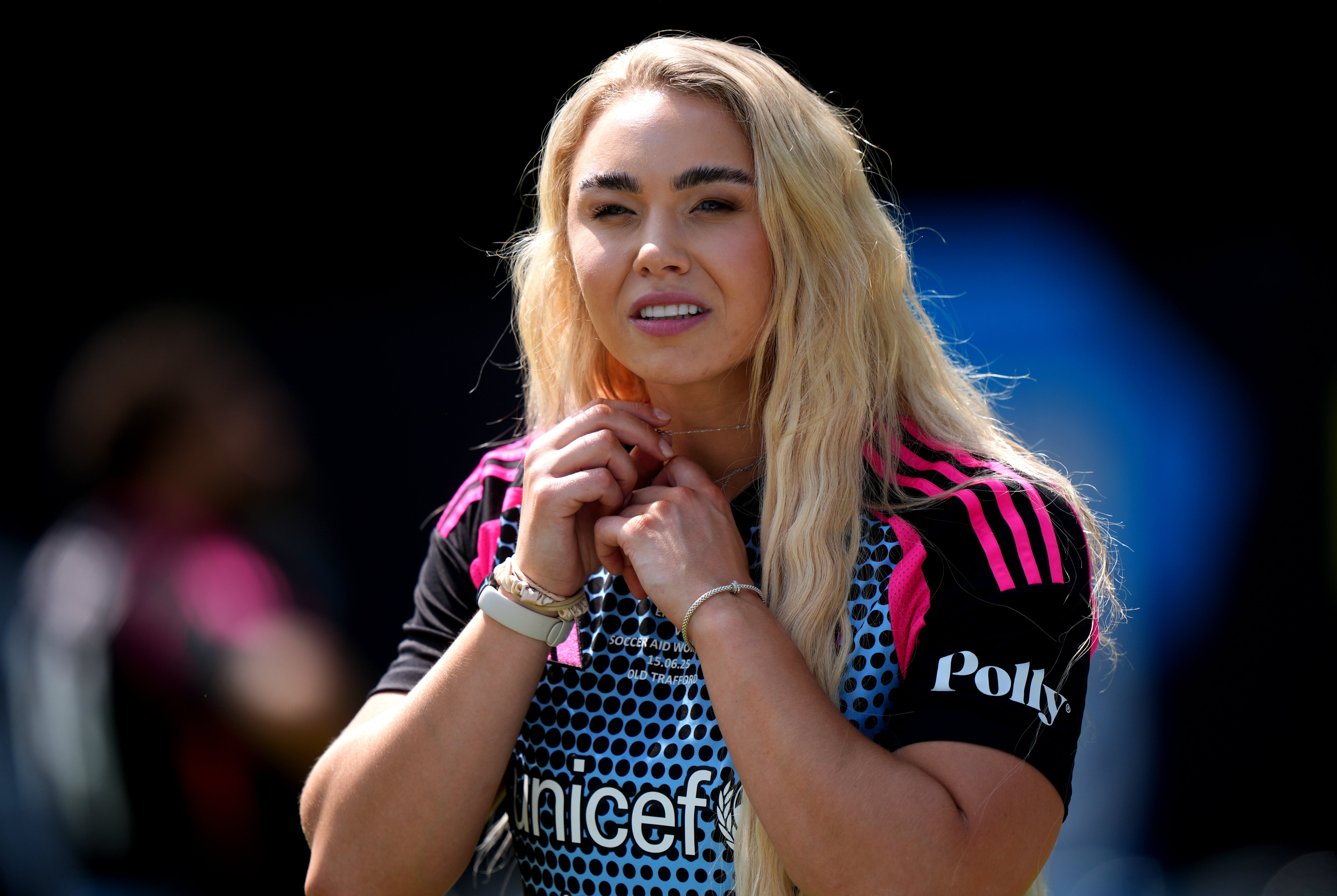 World XI's Livi Sheldon, also known as Diamond from Gladiators, during a training session