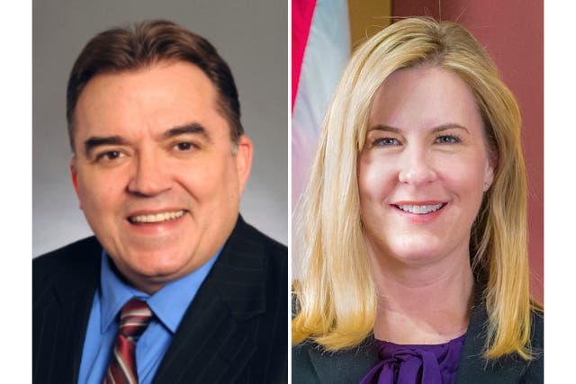 <p>State Representative Melissa Hortman (right) was killed in the shooting while State Senator John Hoffman (left) who was shot at a separate address, is recovering in the hospital.</p>