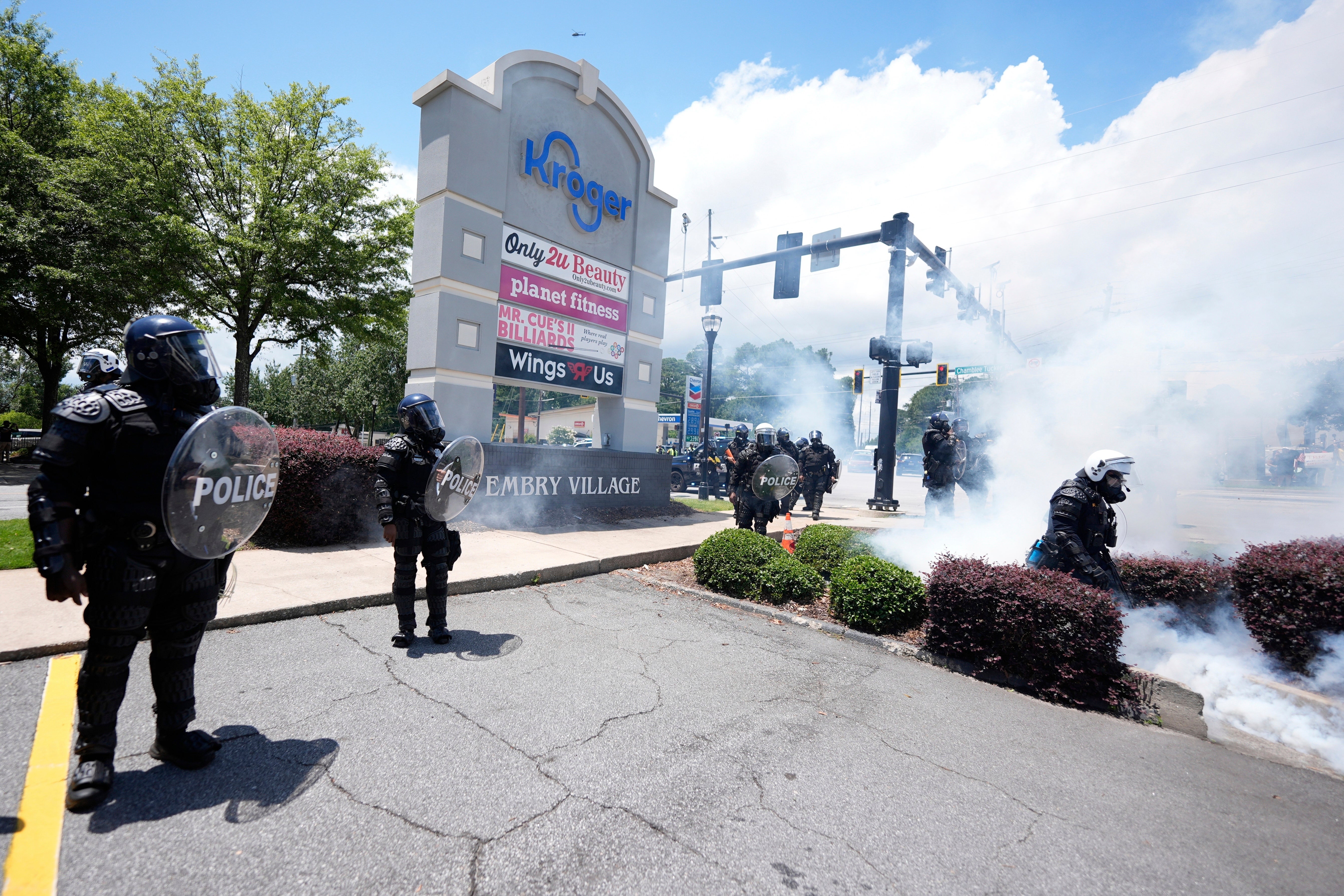 At least eight people were taken into custody after police used tear gas in DeKalb County, Georgia to disperse an anti-ICE protest