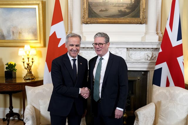 Sir Keir Starmer will meet Mark Carney in Ottawa on Saturday (PA)