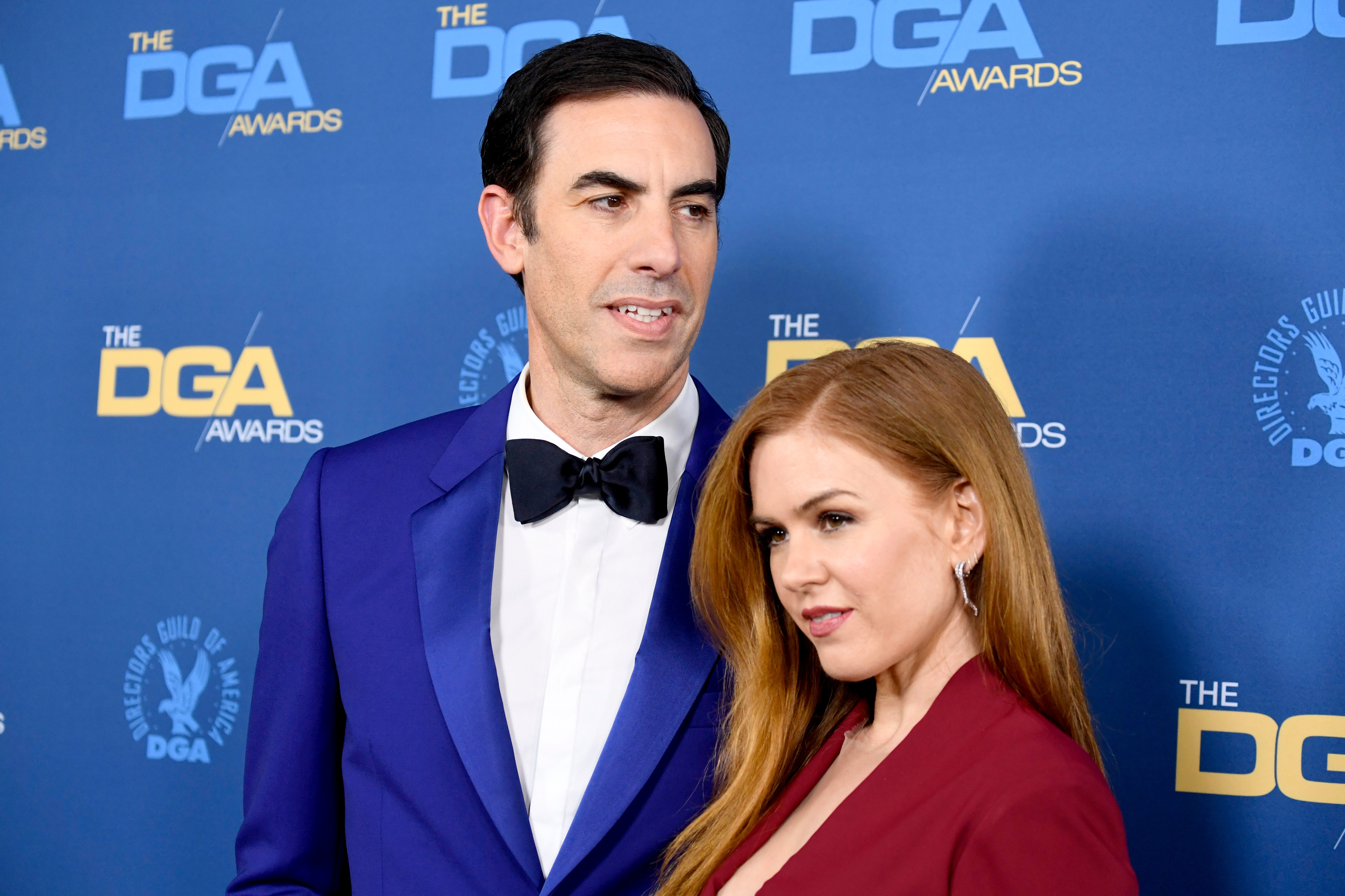 Sacha Baron Cohen and Isla Fisher pictured in 2019