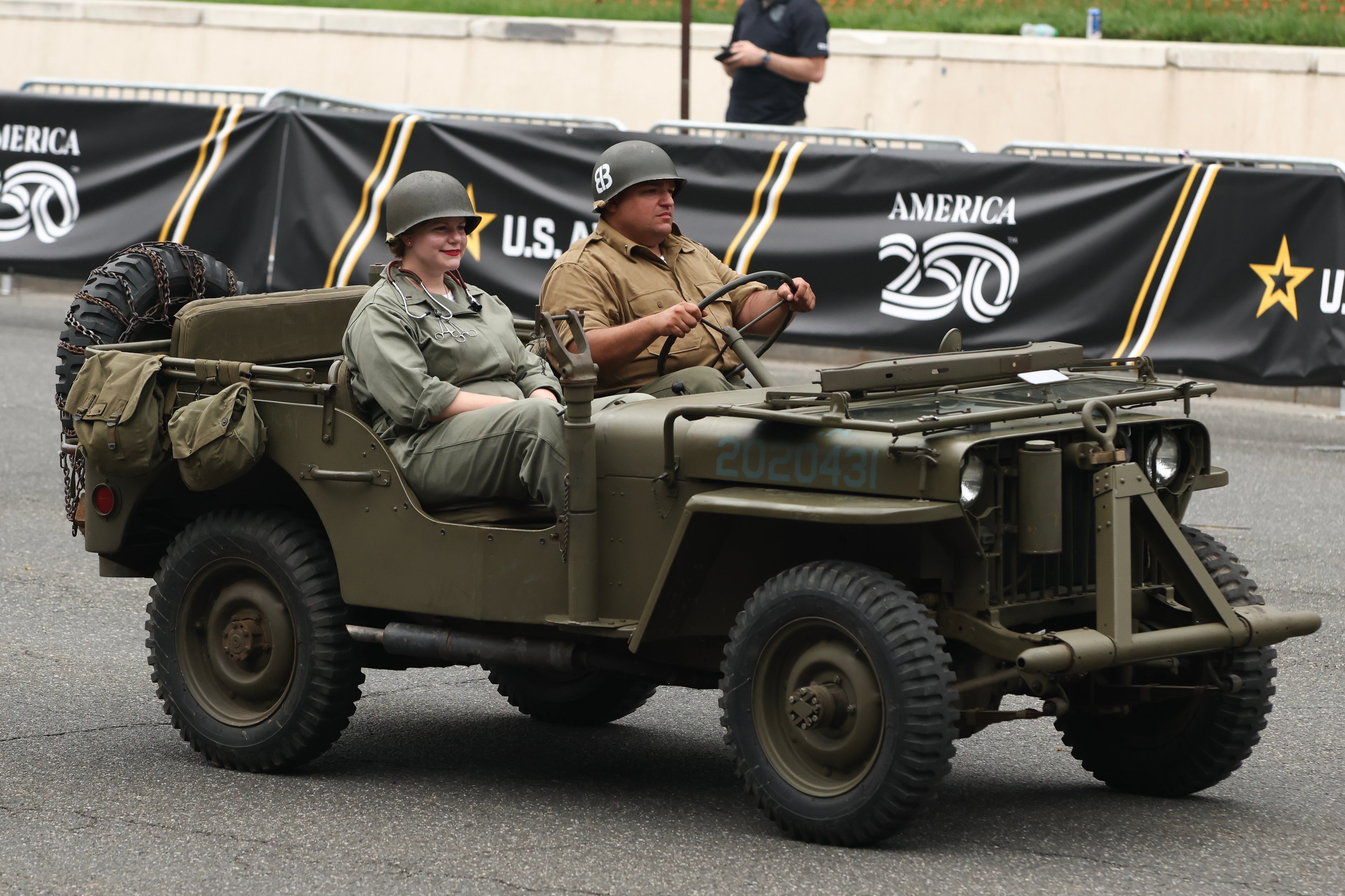 A U.S. military jeep