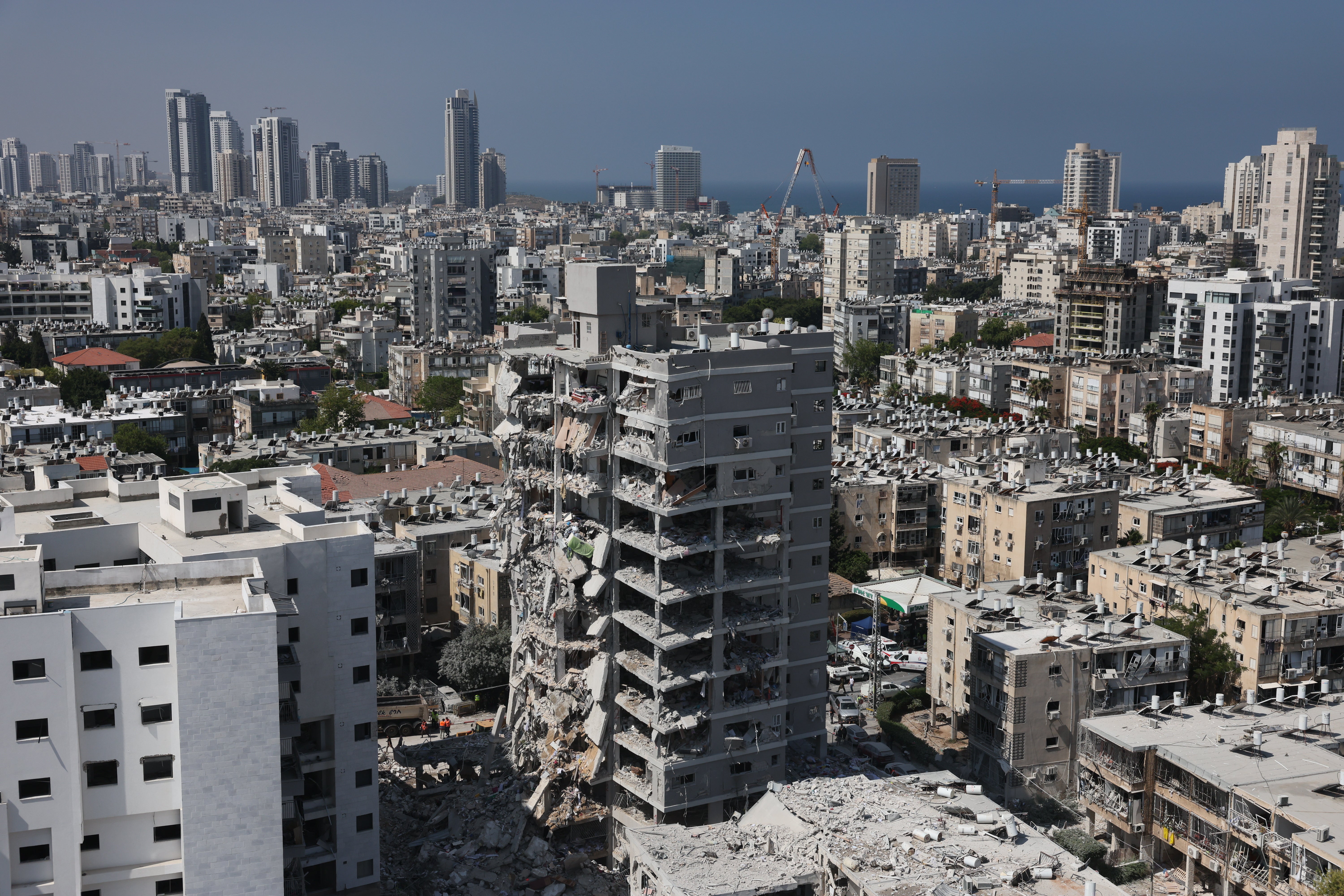 At least six people were killed and nearly 200 wounded after Iranian missiles hit an eight-storey building in the central Israeli city of Bat Yam