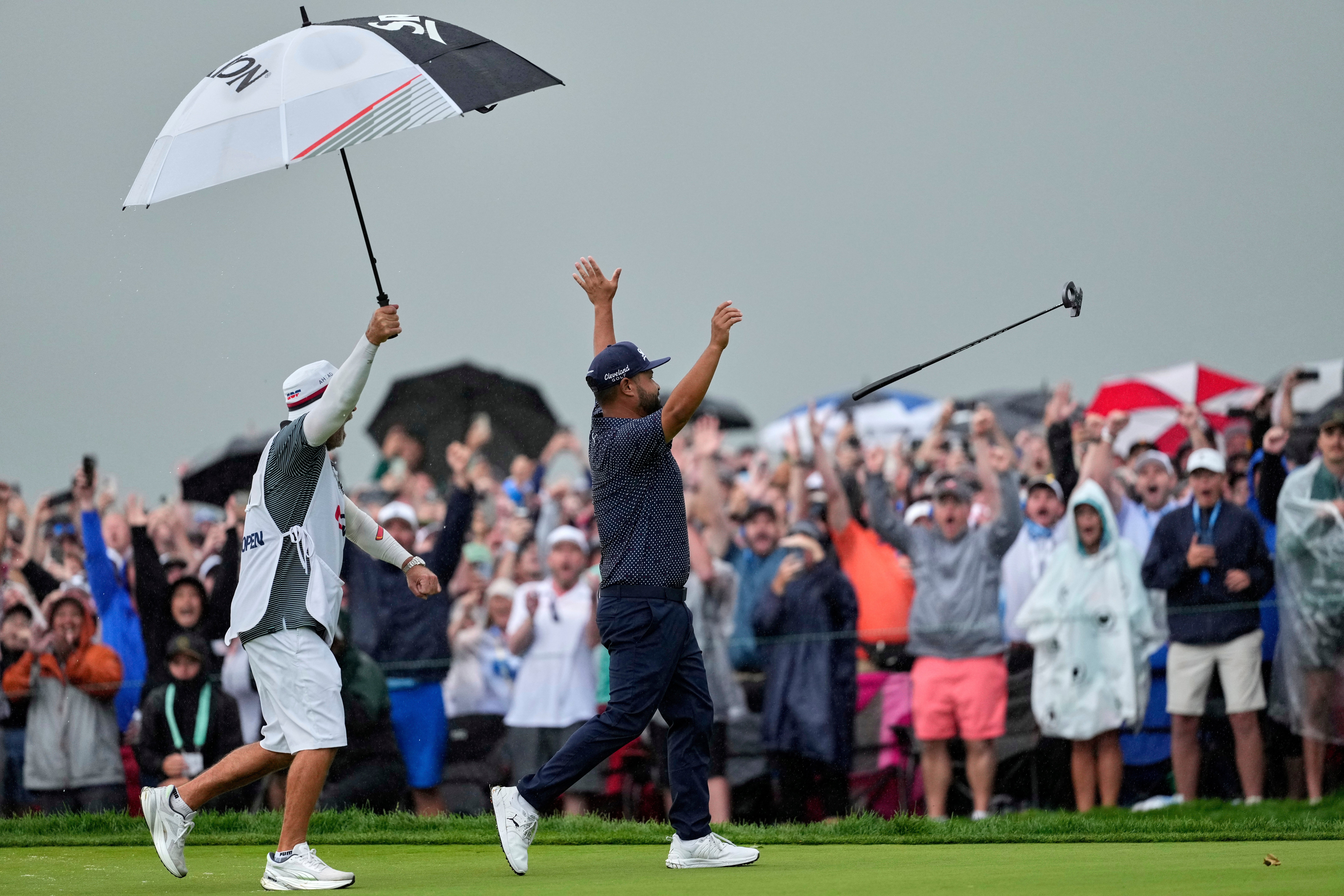 Spaun won it thanks to a 64-foot putt on the 18th (Carolyn Kaster/AP)