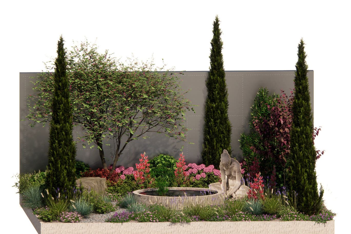 A CGI image of the Illusion 2050 garden designed by expert Kitti Kovacs