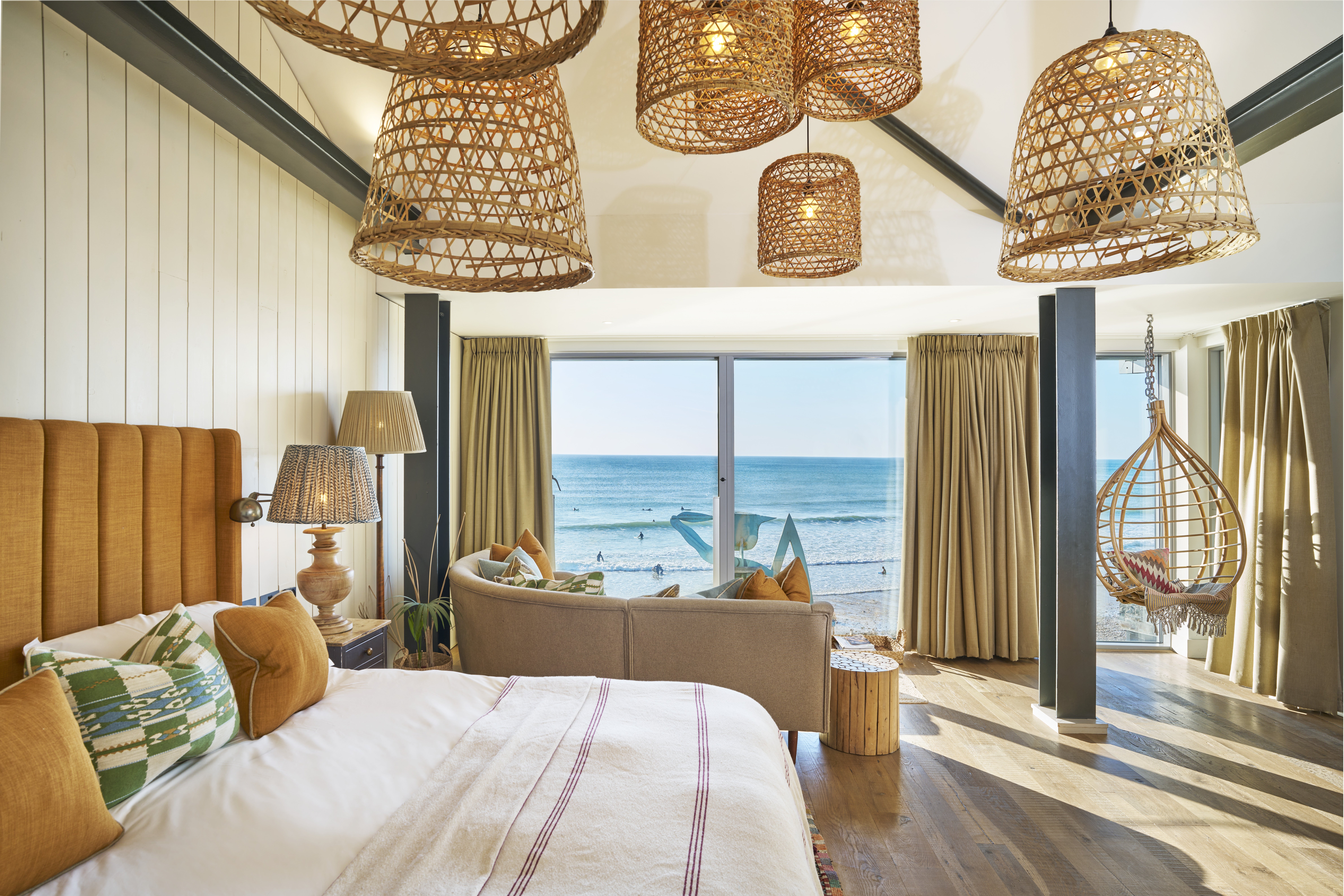 The suites at Watergate Bay hotel have exceptional views of the beach