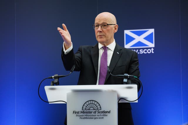 The First Minister was speaking on Monday (Robert Perry/PA)