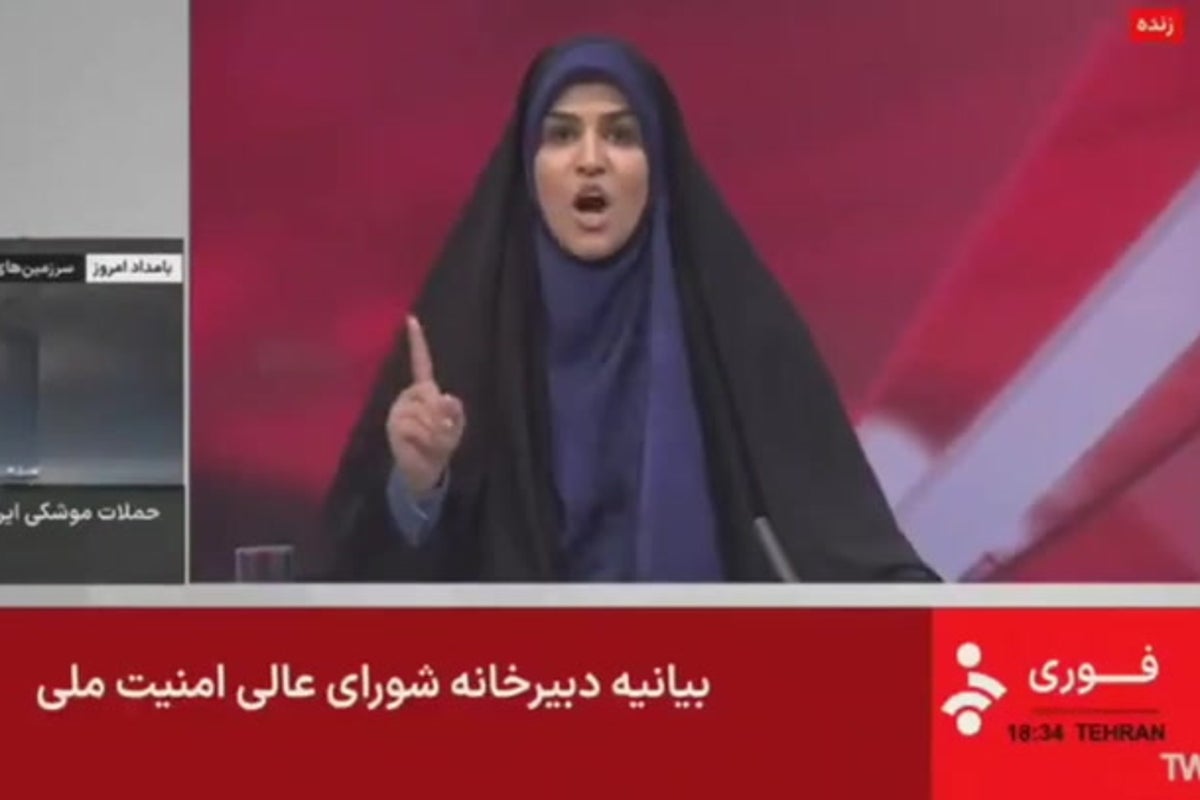 Video shows Iranian state TV hit by missile strike in middle of live broadcast