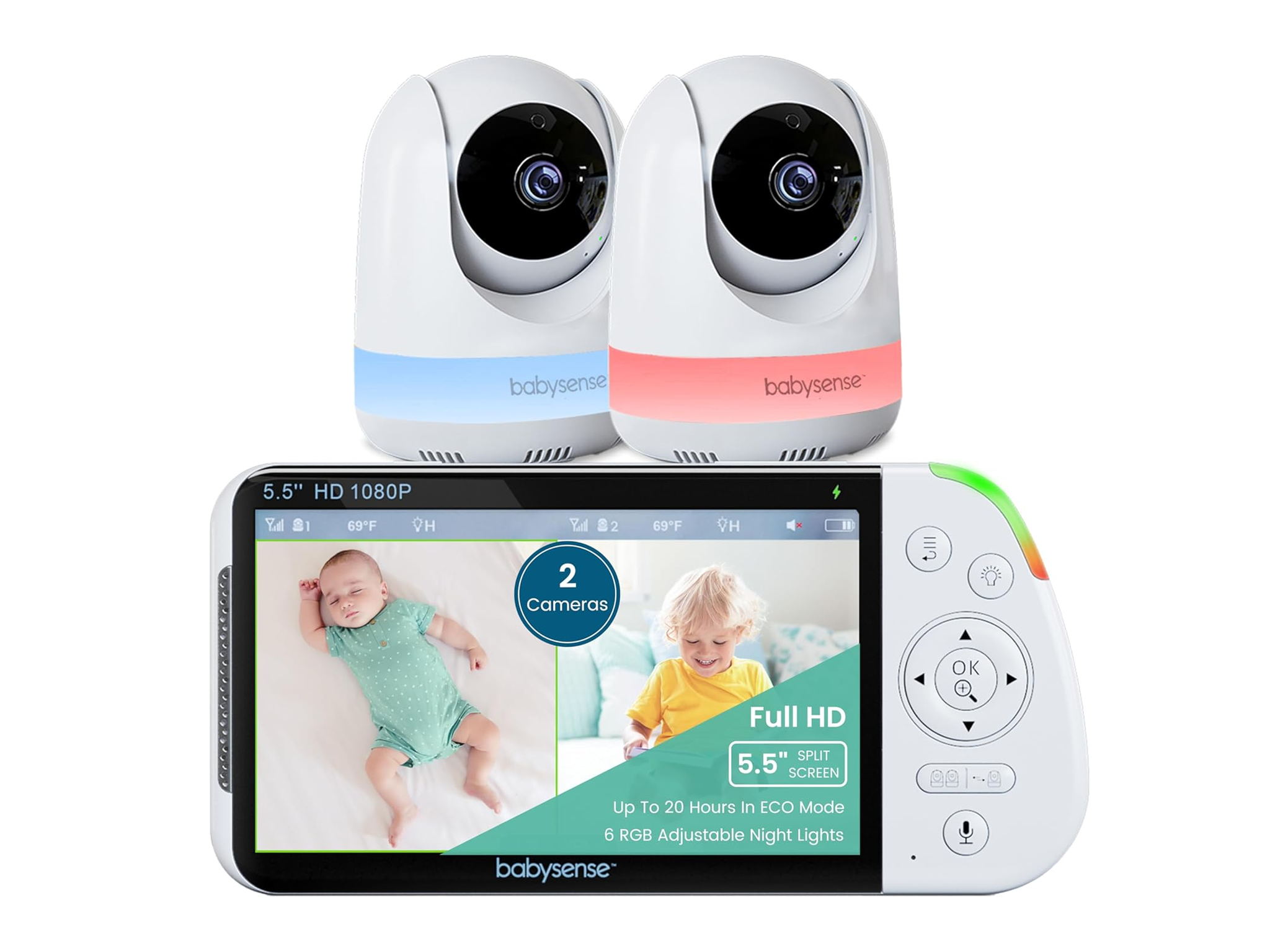 Baby monitors Indybest review Babysense max view baby monitor with two cameras