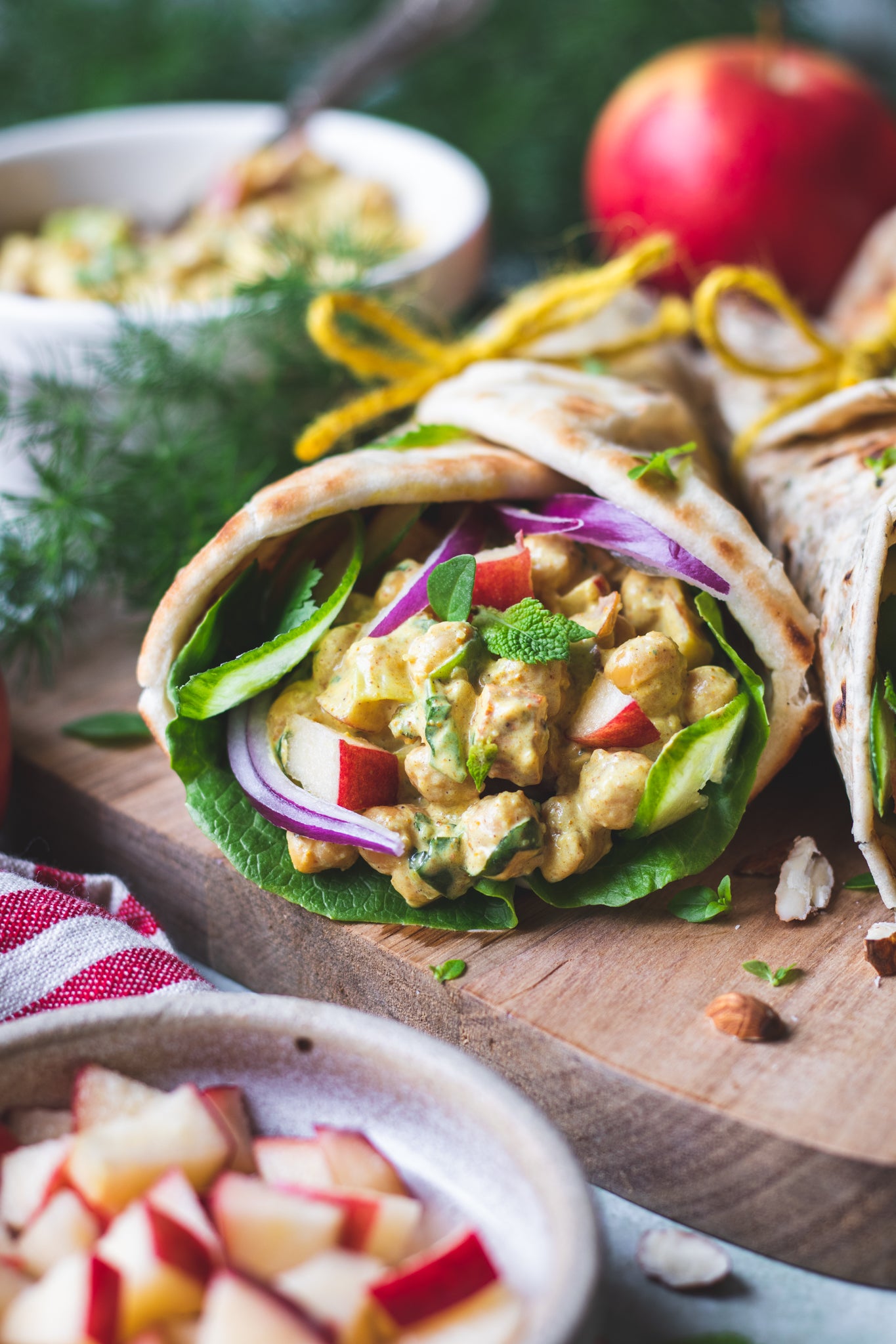 A picnic-ready spin on coronation chicken – and there’s a chickpea version too for everyone to tuck in