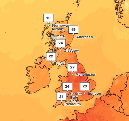 Hot weather is expected to be hydrated and cooled with the whole weekend.