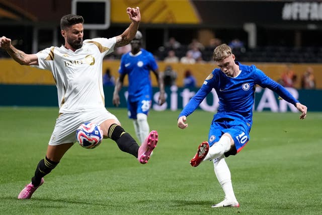 Cole Palmer (right) caught the eye in Chelsea’s victory over LAFC (Brynn Anderson/AP)