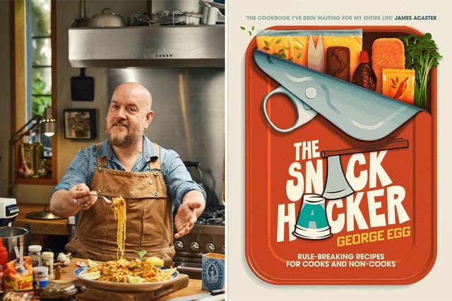 <p>George Egg with his fish finger spaghetti – one of the madcap mash-ups that made him Instagram’s snack king</p>