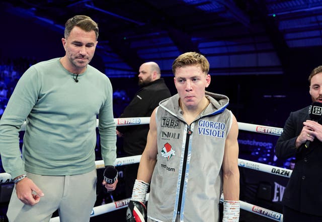 <p>Giorgio Visioli (right) is held in high esteem by the boxing world, especially his promoter, Eddie Hearn (left)</p>