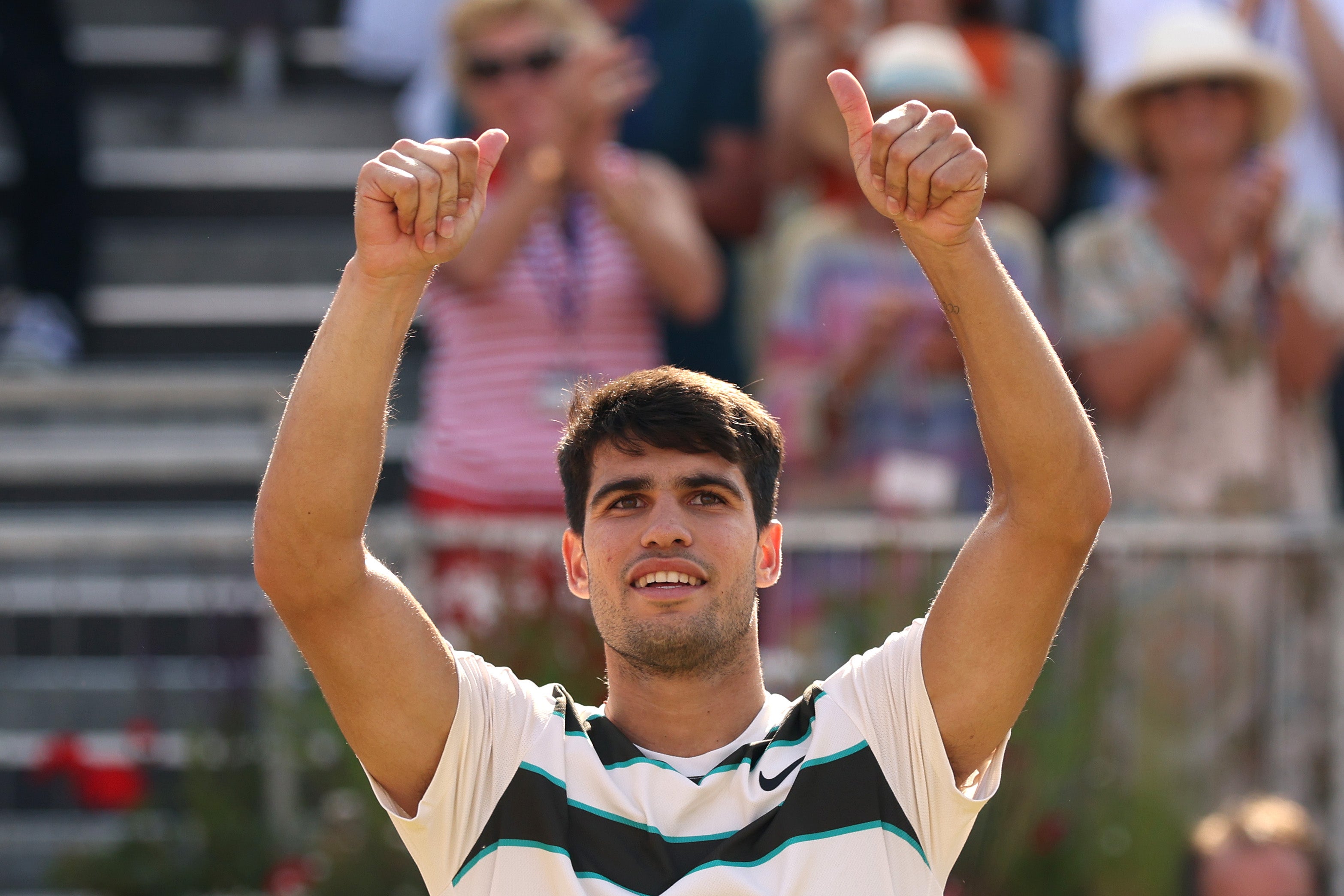 Alcaraz progressed to the second round at Queen’s