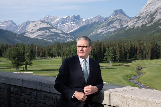 <p>Keir Starmer at the G7 summit in Alberta, Canada, where he was interviewed by Sky News’s Beth Rigby</p>