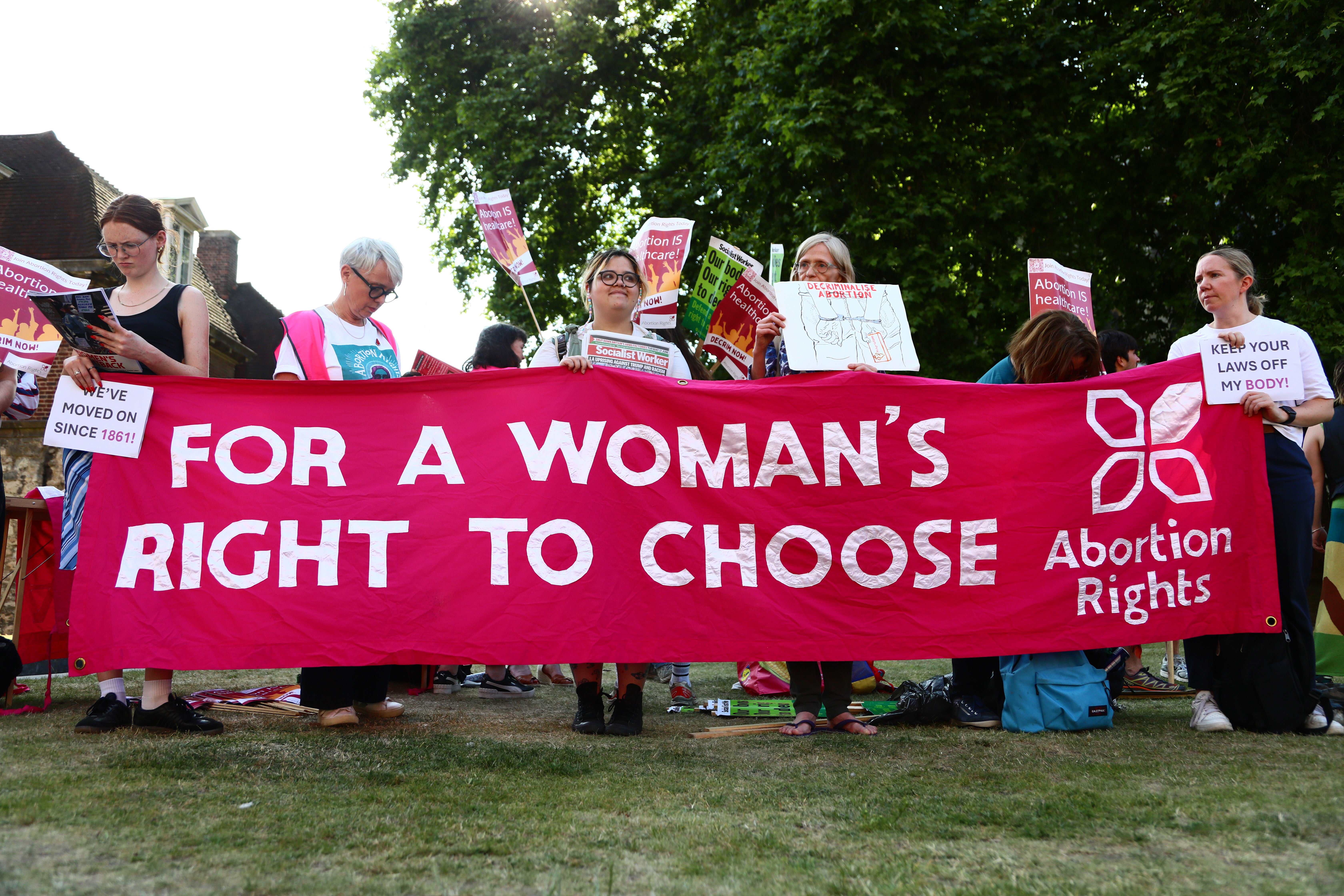 Campaigners supporting decriminalisation of abortions