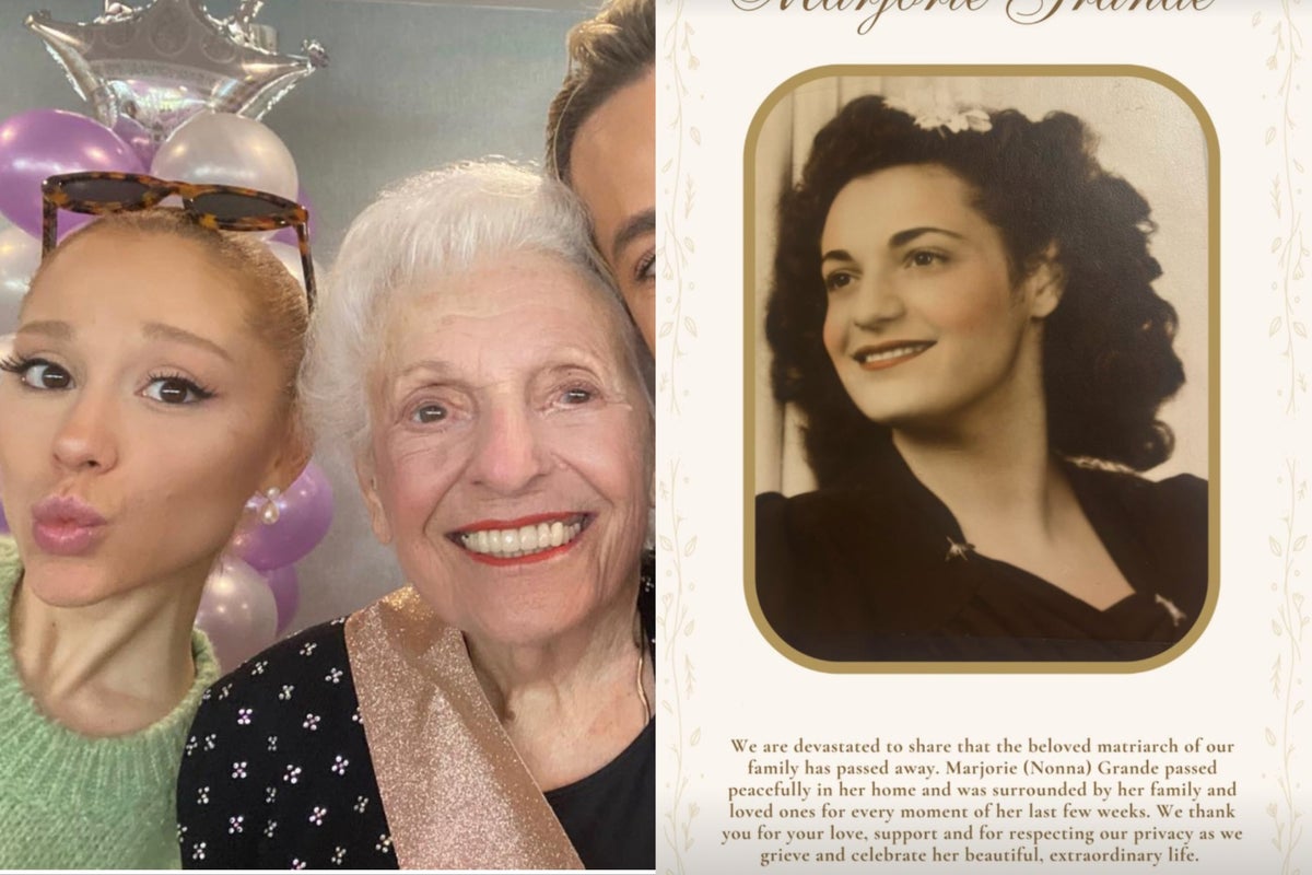 Ariana Grande announces the death of her ‘Nonna’ Marjorie Grande at 99 in heartbreaking post