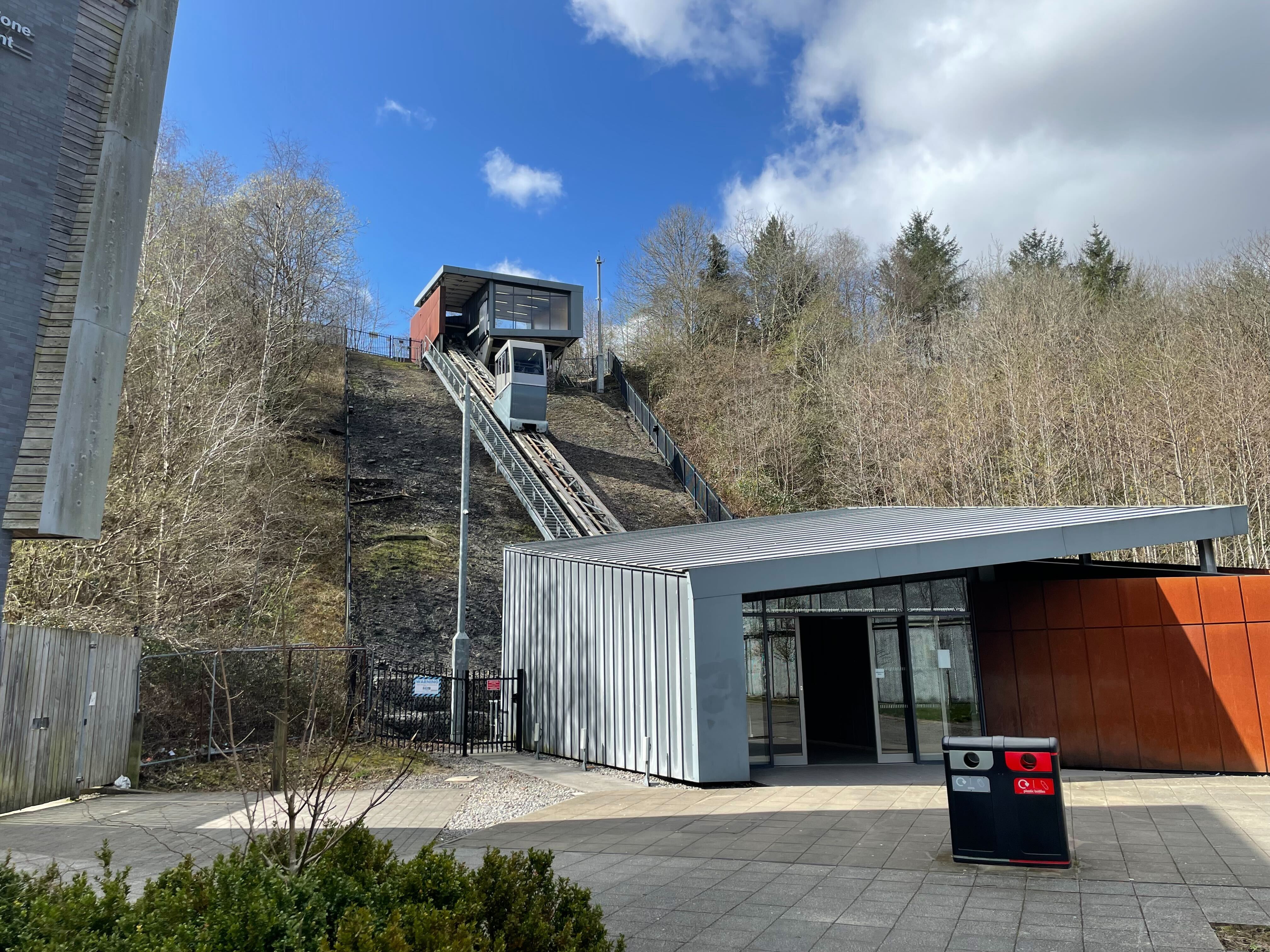 The cable car in Ebbw Vale - more often broken than operating, joke some locals. Paid for partly by EU money, it is a mark of typical bad investment for some.