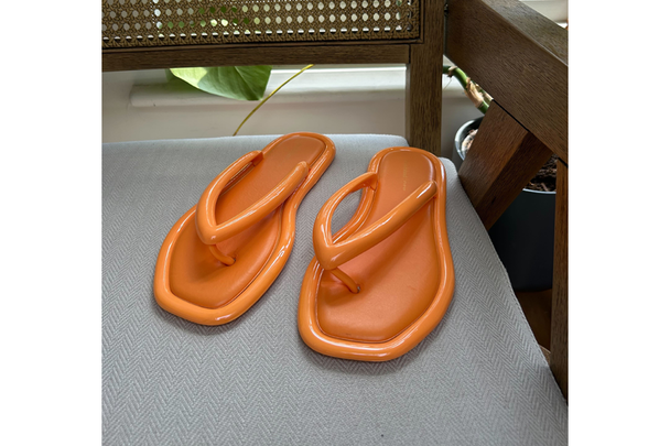 Best flip flops indybest review River Island orange flip flop jelly sandals