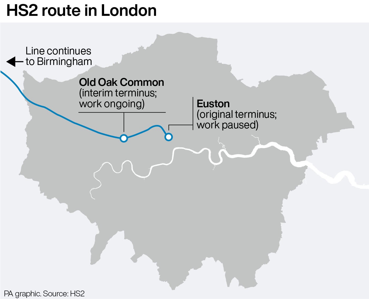 HS2 route in London
