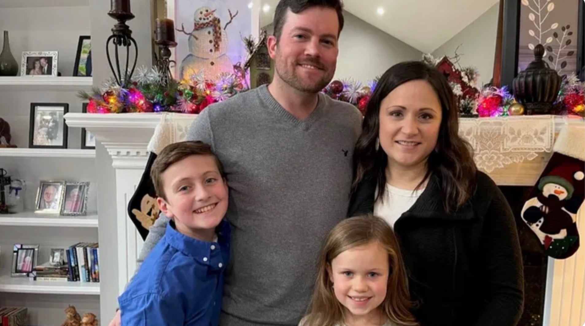 Brian Mierendorf with his family. Mierendorf was awarded $75.6m after most of his hands were amputated following a chemical accident at a Kroger store in 2020