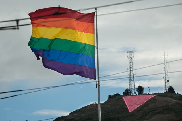 <p>The Pink Triangle on Twin Peaks in San Francisco, an annual art installation displayed during Pride Month, was vandalized on Tuesday, June 17, 2025</p>