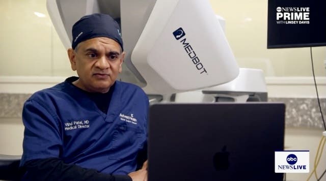 <p>Dr. Vipul Patel in Florida used a robot to remotely perform surgery on a cancer patient thousands of miles away in Africa  </p>