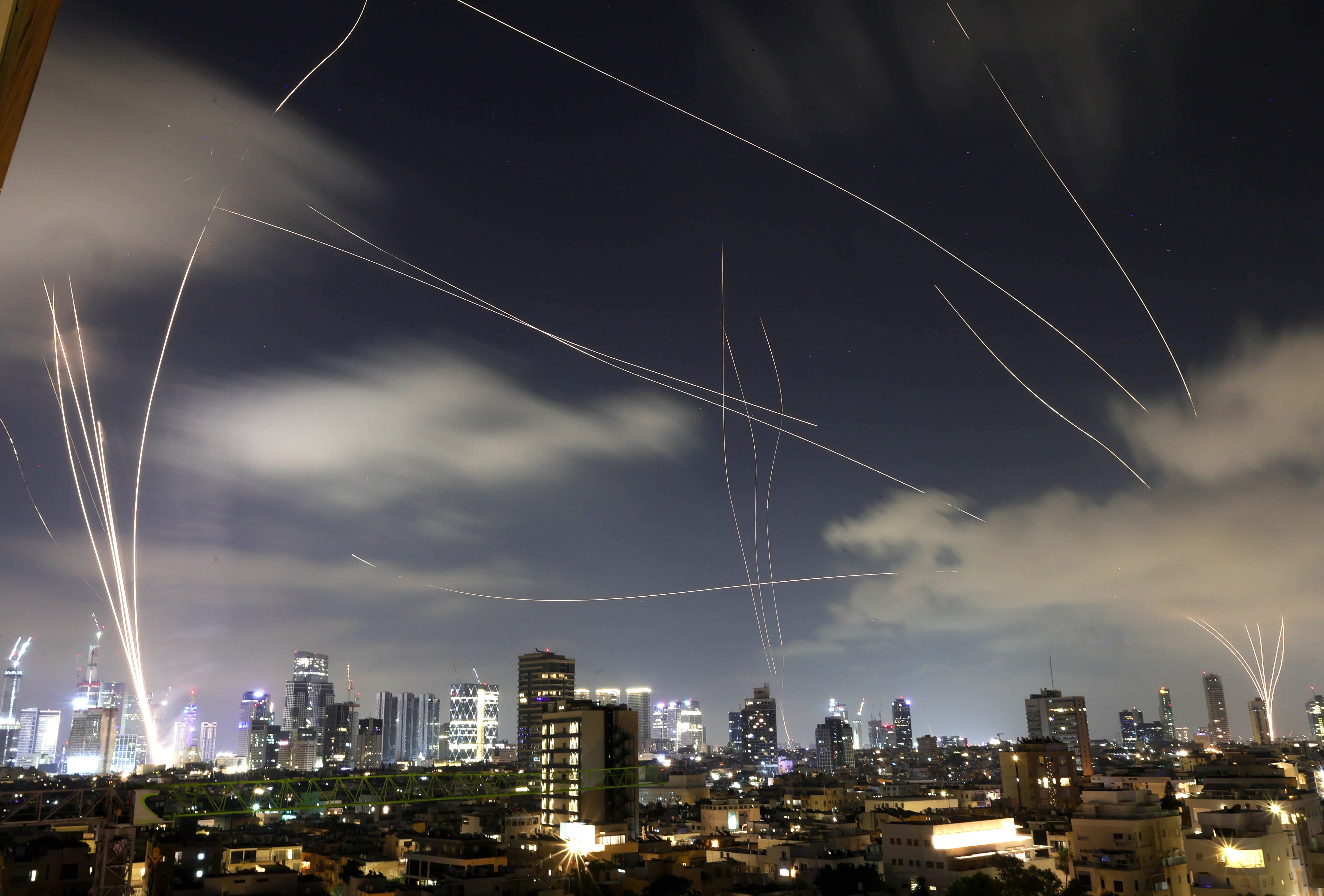 Iron Dome, Israeli Air Defense System, intercepted by rockets shot from Iran, through Tel Aviva 17. June 2025. Years