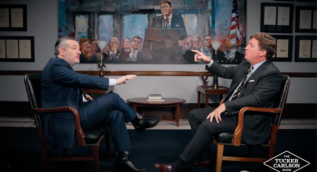 <p>Tucker Carlson and Ted Cruz</p>