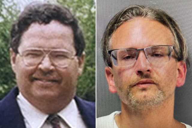 <p>Paul Herlihy, 50, left was found dead inside of his home in the community of Milford in August 2003. This week his son, Douglas, right, 39, was arrested in relation to the crime </p>