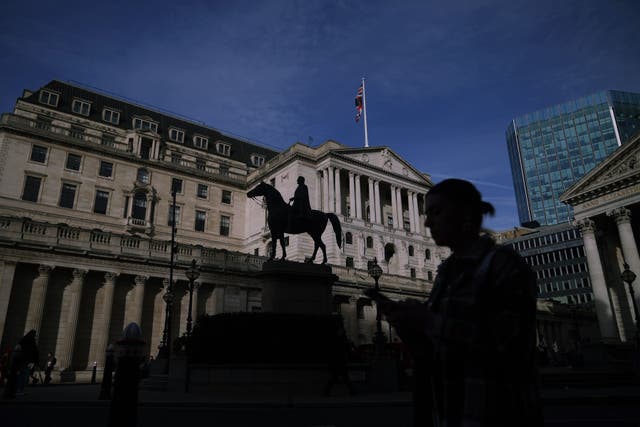 The Bank of England in the City of London (Yui Mok/PA)