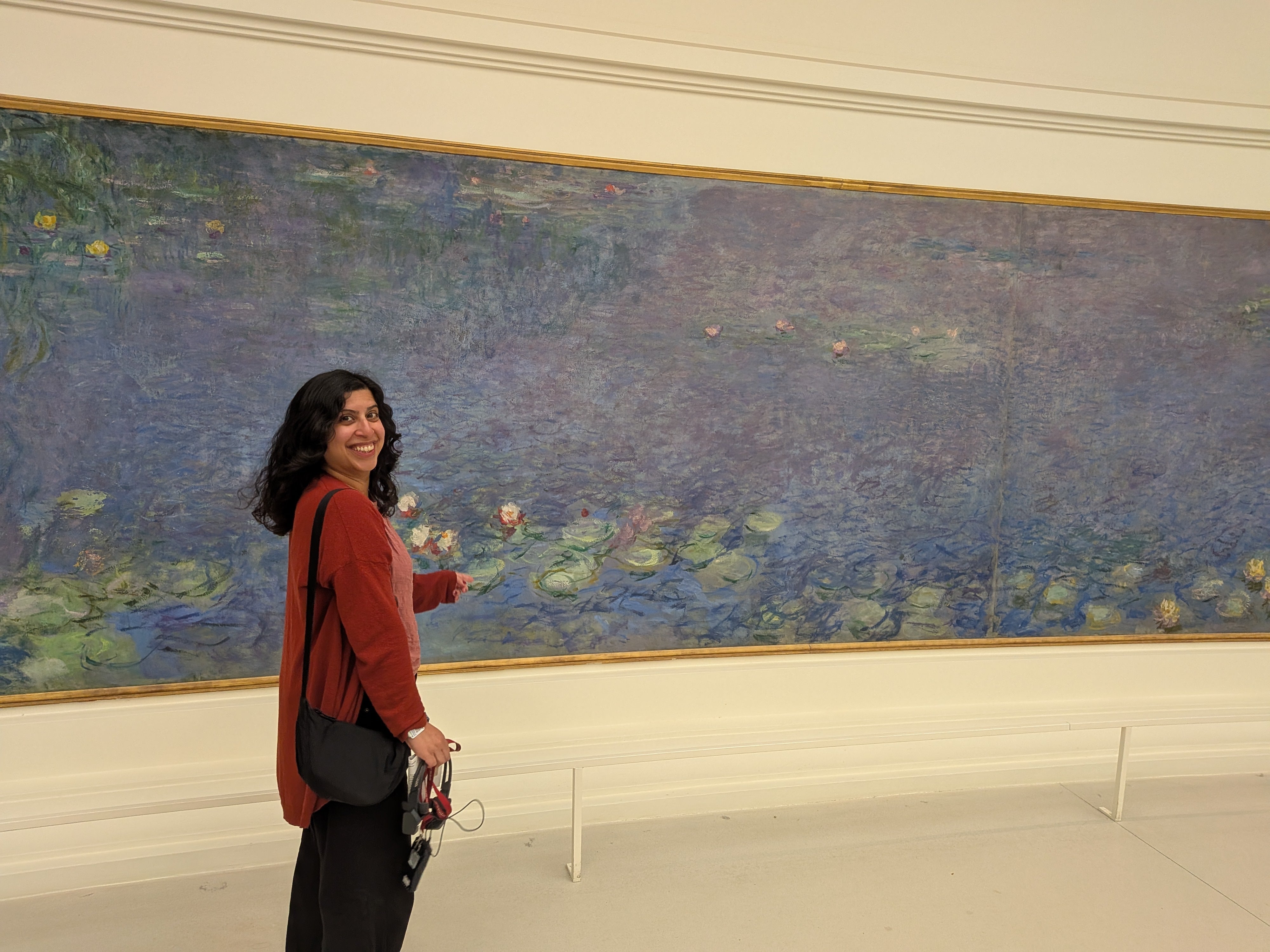 Writer Shilpa Ganatra at the Musée de l’Orangerie in Paris