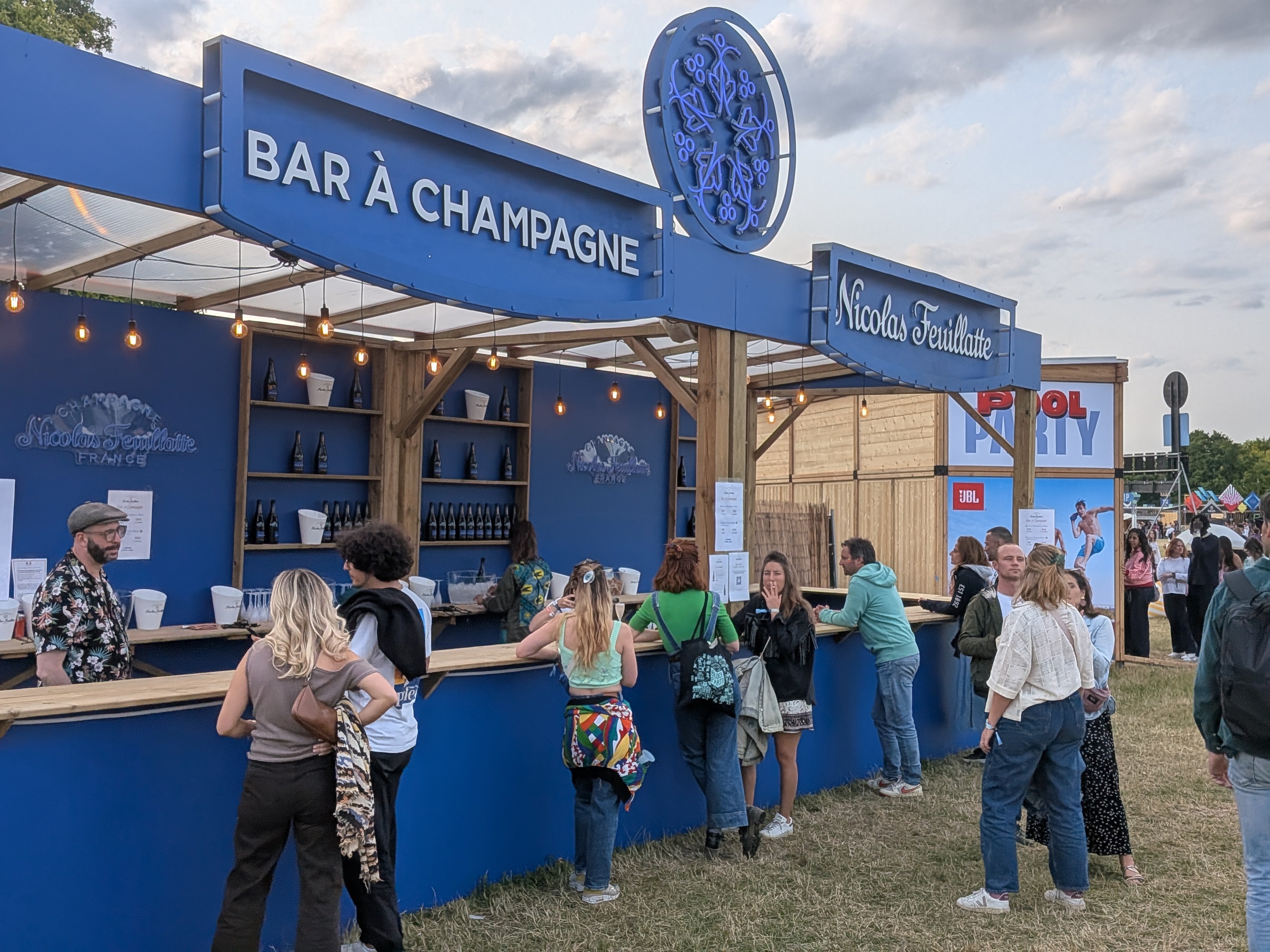 A champagne bar makes the festival experience all the more luxurious